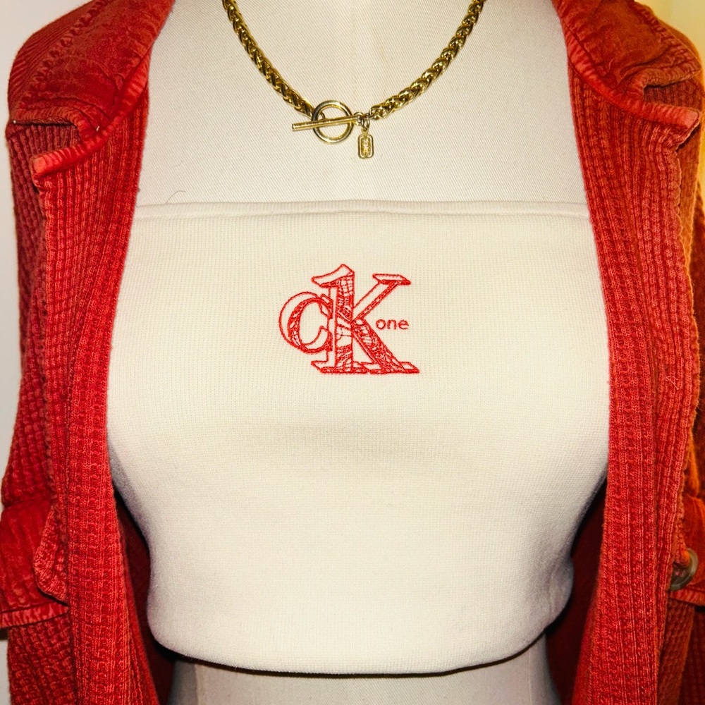Calvin Klein Tube Top. Size XL. CK One. XL Crop top. XL Bralette. Y2k XL top.